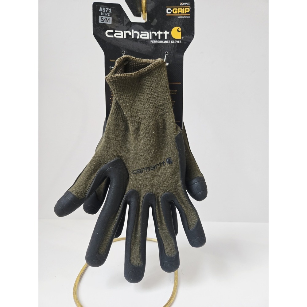 Carhartt C Grip Mens A571 gloves Army Green NWT performance gloves S/M